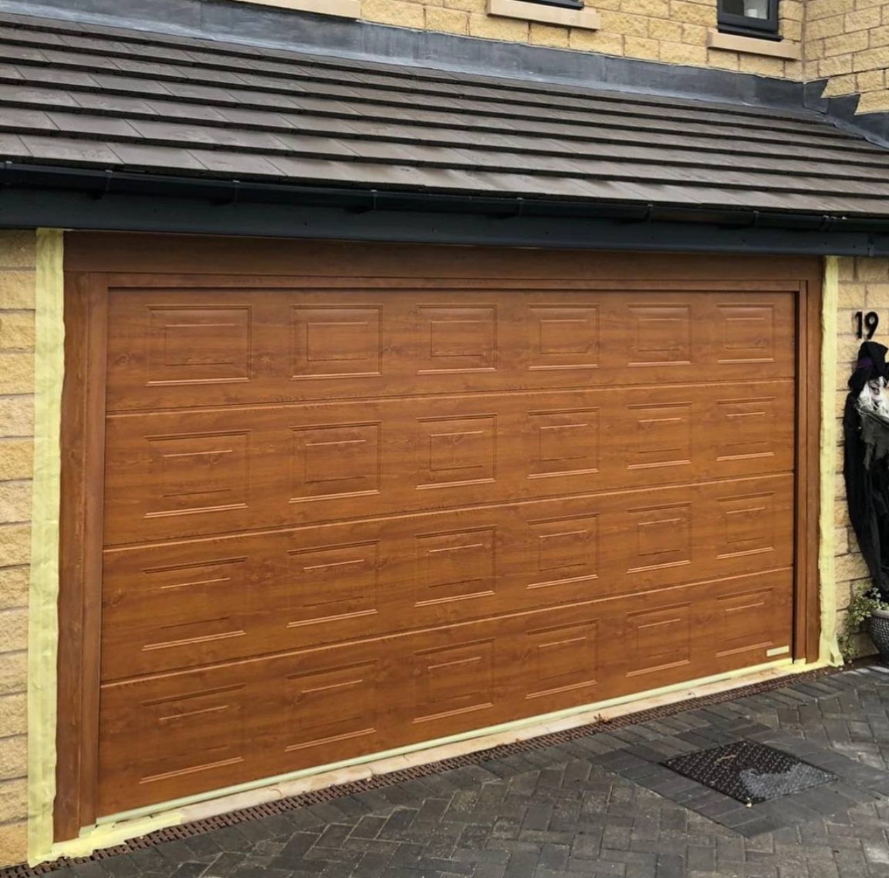 spraying garage door