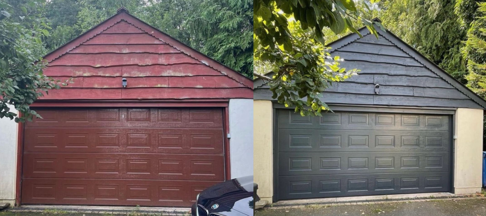 spray painting garage door in the UK